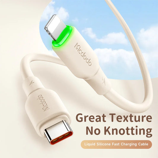 كابل Mcdodo CA-476 USB-C إلى Lightning بقوة 36W ومؤشر LED بطول 1.2 متر