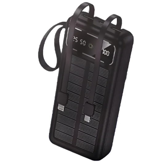 باوربانك يعمل بالطاقة الشمسية بسعة 30000 مللي أمبير مع ضوء كشاف ماركة Solar Power Bank