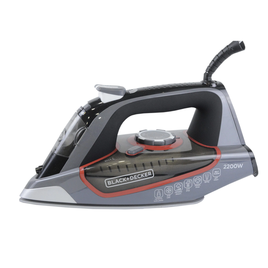 مكواة بخار بـ قاعدة من سيراميك قوة 2200 واط ماركة Black & Decker