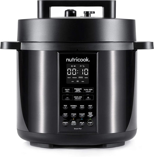 طنجرة ضغط كهربائية 9 في 1 سمارت سعة 8 لتر بقدرة 1200 واط مع وعاء ستانلس ستيل ماركة Nutricook