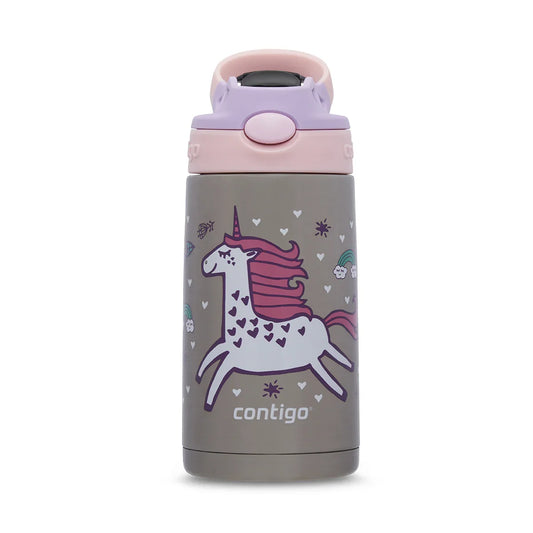 زجاجة مياه Contigo AUTOSPOUT للأطفال ستانلس ستيل سعة 380 مل – Matcha Dragon