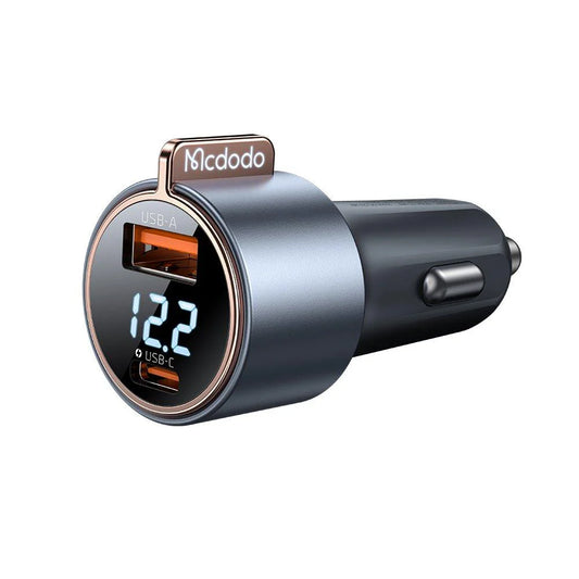 شاحن سيارة Mcdodo CC-3690 بقوة 75W مع USB-C وUSB-A وشاشة رقمية
