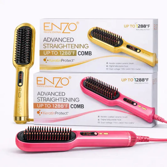 فرشاة احترافية لفرد الشعر بتقنية Keratin Protect وشاشة رقمية ماركة ENZO