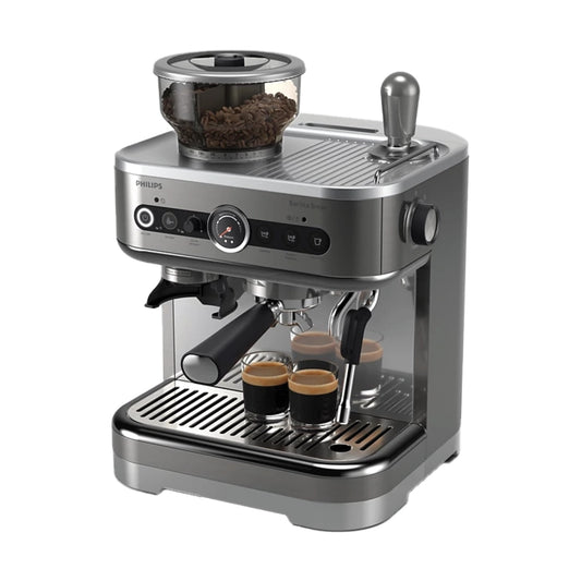 ماكينة Philips Barista Brew نصف أوتوماتيك مع وعاء حبوب مزدوج 280 غرام مع مطحنة 15 مستوى