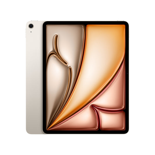 Apple iPad Air 13 إنش M2 Wi-Fi لون Starlight على خلفية بيضاء