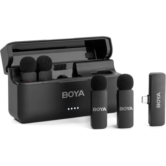 ميكروفون لاسلكي BY-V4U Ultra من BOYA – USB-C، لـ4 أشخاص