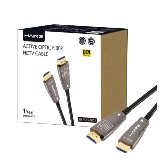 شاحن وملحقات من HAING HD8K01 8K عالي السرعة HDTV Cable with Ethernet 10M موديل HI-AOC-8K01-10M - صورة 1