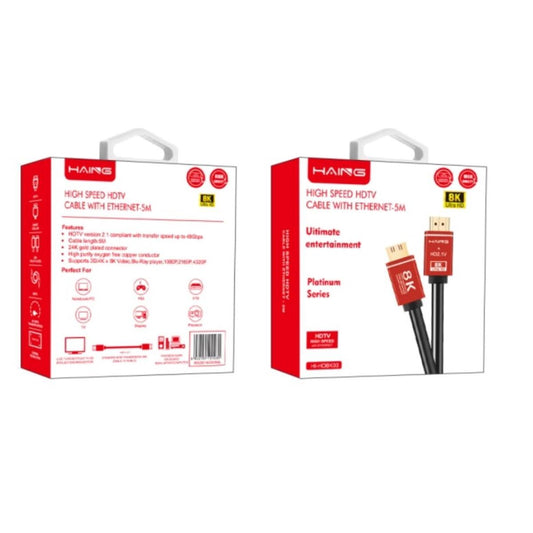 كيبل من HAING HD8K03 8K عالي السرعة HDMI 2.1 Cable – 5M موديل HI-HD8K03 - صورة 1
