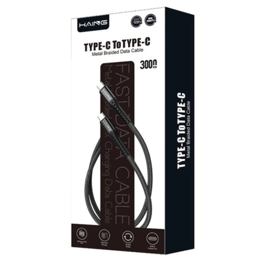 كيبل من HAING Type-C to Lightning 20W Metal Braided كيبل بيانات 3M موديل HI041CL-3m - صورة 2