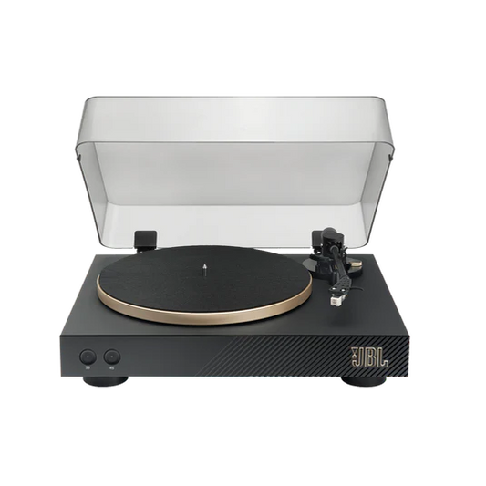 استمتع بصوت JBL مع JBL Spinner BT Bluetooth Turntable | AptX-HD | Belt Drive | Moving Magnet Cartridge | Gold | JBLSPINNERBTGLDEU | أداء لاسلكي موثوق