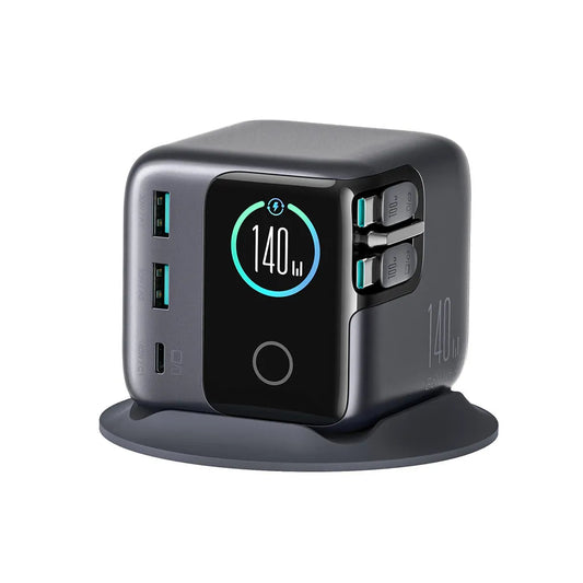 شاحن سريع JOYROOM JOYROOM PODIX JR-TRD01 140W 5-in-1 GaN Charging Station - Grey | أداء موثوق وتصميم عملي