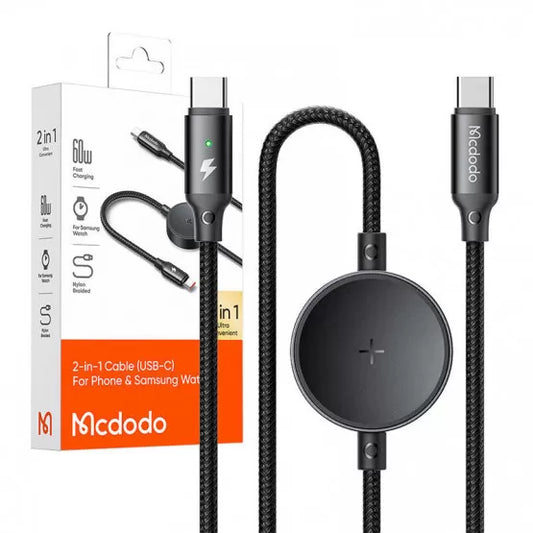 كيبل Mcdodo CA-4170 2 في 1 USB-C 60W مع شاحن Samsung Watch