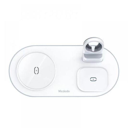محطة شحن Mcdodo LCH-7062 MagSafe 3 في 1 بقدرة 15 واط - أبيض