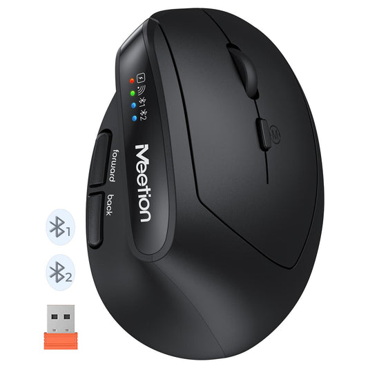 ماوس ألعاب من Meetion موديل BTM008 – اتصال لاسلكي 2.4GHz وBluetooth و2400DPI