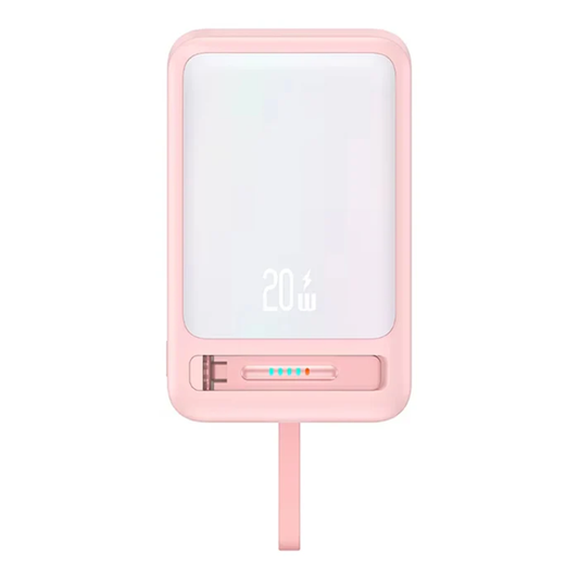 باور بنك USAMS CD219 مغناطيسي لاسلكي 10000mAh شحن 15W مع حامل مدمج وكيبل