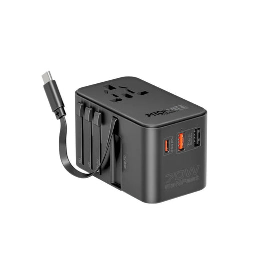 كيبل من Promate موديل TripMate-GaN70R مع 70W و45W و30W - صورة 1