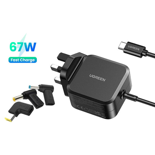 شاحن لابتوب UGREEN 35063 GaN بقوة 67 واط مع رؤوس Lenovo وHP وAcer