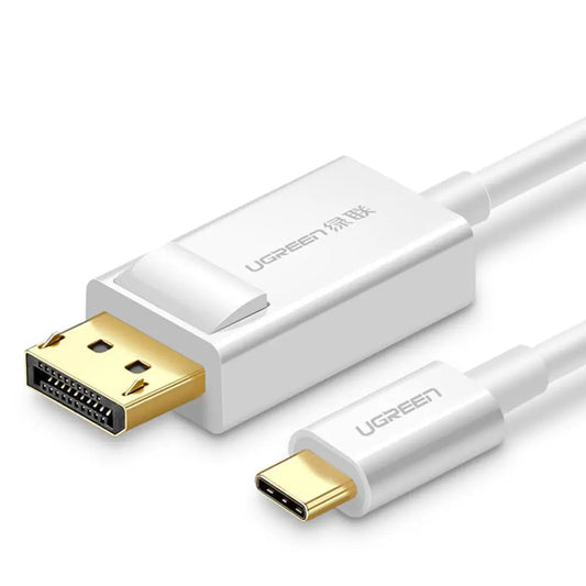 كيبل USB-C إلى DisplayPort بطول 1.5 متر UGREEN 40420 بخلفية بيضاء