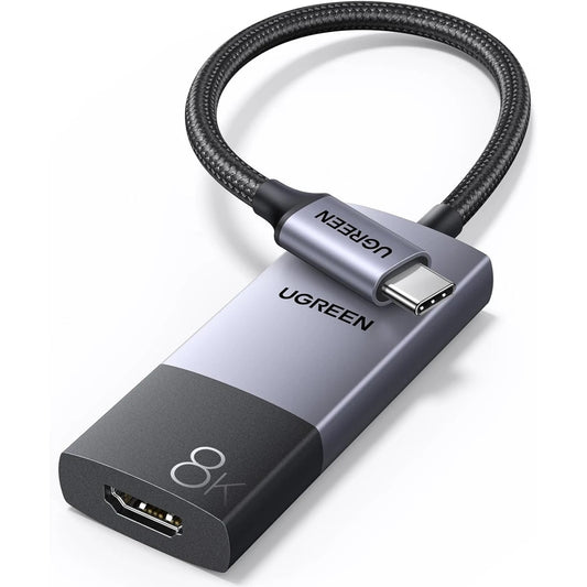 محول USB-C إلى HDMI 2.1 بدقة 8K UGREEN 50338 بخلفية بيضاء