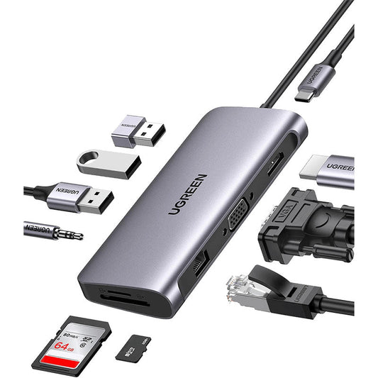 موزع UGREEN USB-C 10 في 1 موديل 60383