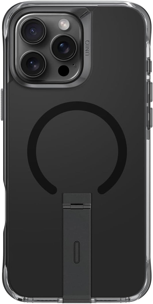 كفر حماية UNIQ Hybrid iPhone 16 Pro (2024) 6.9 MagClick Charging Eleva with Vertical Stand - Carbon | حماية وتصميم أنيق