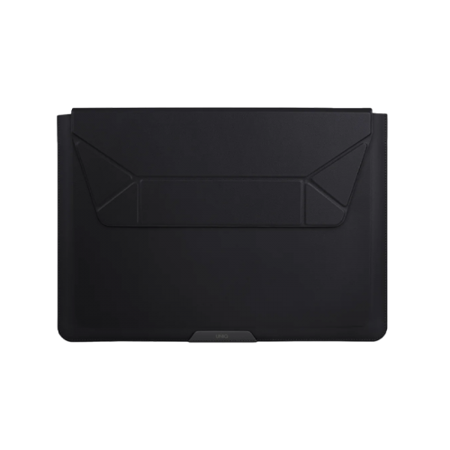 حافظة لابتوب UNIQ Oslo Laptop Sleeve with Foldable Stand 14 inch - Jet Black | حماية وتصميم أنيق