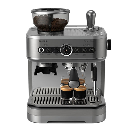 ماكينة Philips Barista Brew نصف أوتوماتيك مع وعاء حبوب مزدوج 280 غرام مع مطحنة 15 مستوى