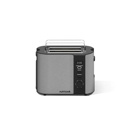 محمصة خبز/توست رقمية تأتي بشريحتين قوة 800 واط مع شاشة LED و6 درجات تحميص ماركة Nutricook