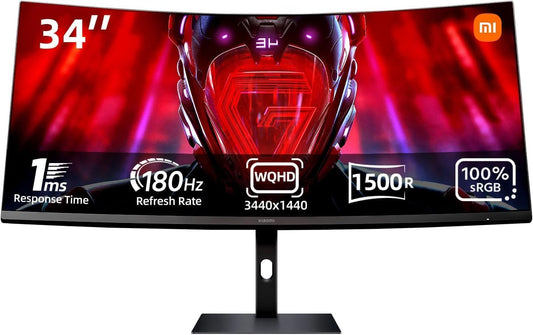 شاشة كمبيوتر Mi G34WQI 34-inch Curved Gaming Monitor من شاومي – 144Hz موديل ELA5454EU