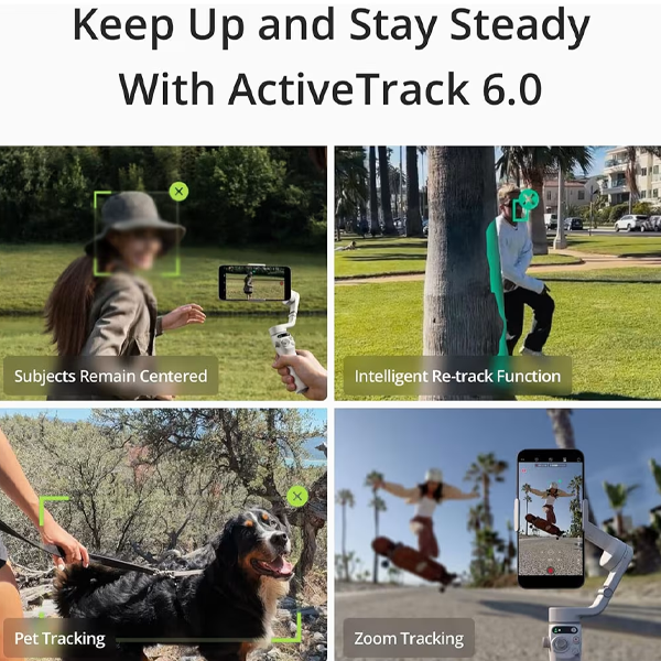 ستاند تثبيت الهواتف الذكية مع ميزة التتبع الذكي ActiveTrack 6.0 ماركة DJI Osmo Mobile 6 ستاند تثبيت الهواتف الذكية مع ميزة التتبع الذكي ActiveTrack 6.0 ماركة DJI Osmo Mobile 6