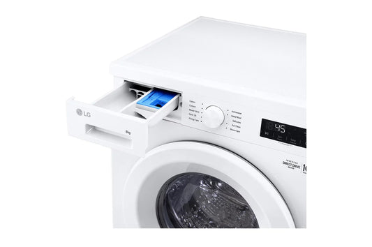 غسالة LG سعة 8 كجم تحميل أمامي بمحرك Inverter Direct Drive وSmart Diagnosis