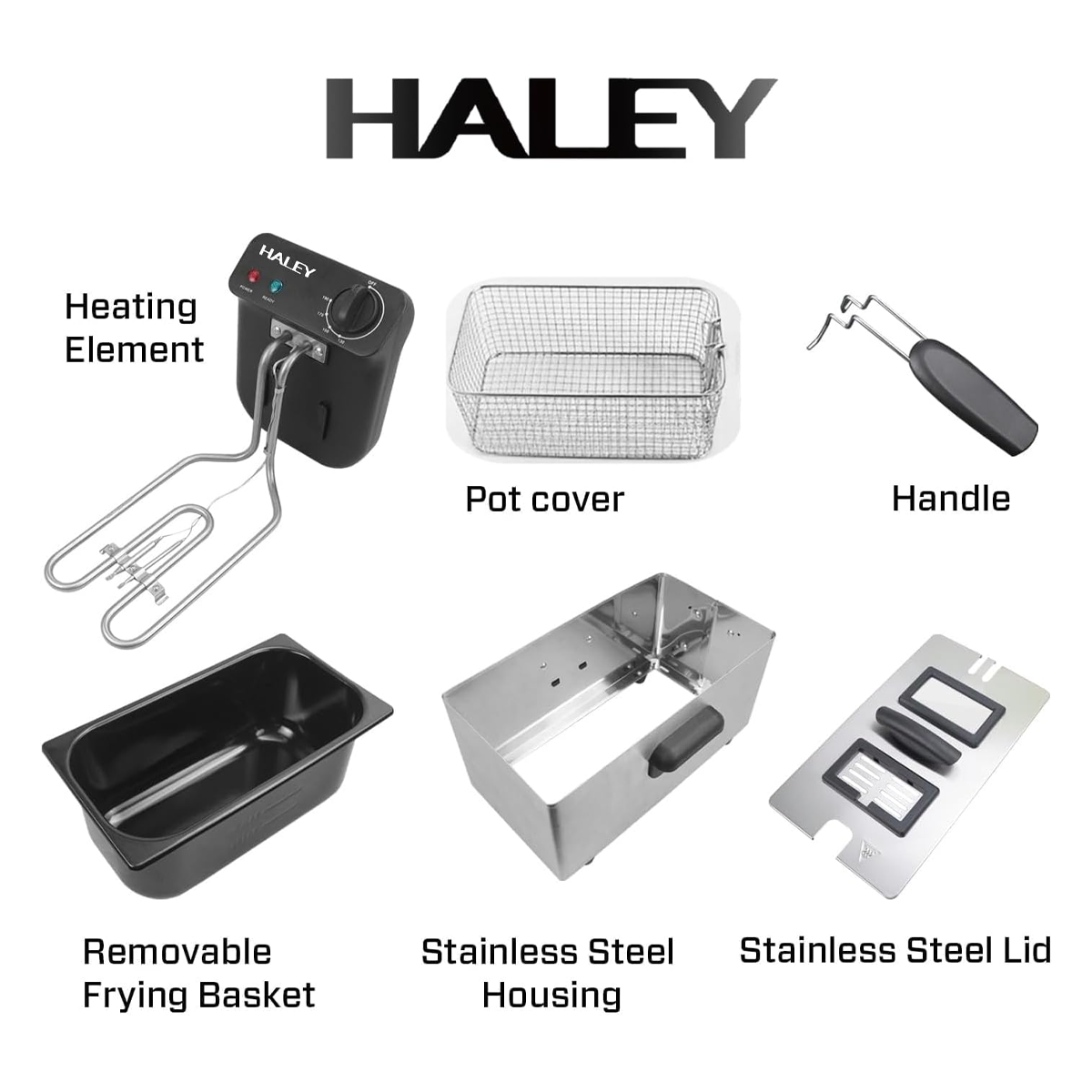 مقلاة عميقة لرقائق البطاطس والدجاج غير لاصقة سعة 3 لتر ماركة HALEY مقلاة عميقة لرقائق البطاطس والدجاج غير لاصقة سعة 3 لتر ماركة HALEY
