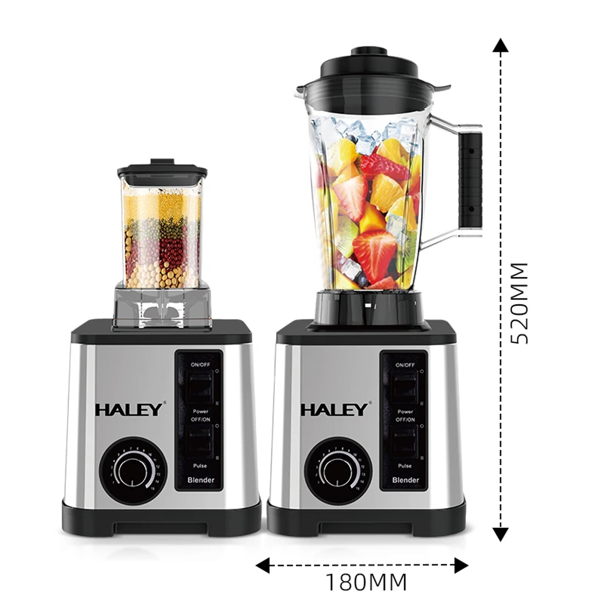 عصارة وخلاط كهربائي 2 في 1 بقوة 5500 واط و 15 سرعة ماركة HALEY عصارة وخلاط كهربائي 2 في 1 بقوة 5500 واط و 15 سرعة ماركة HALEY