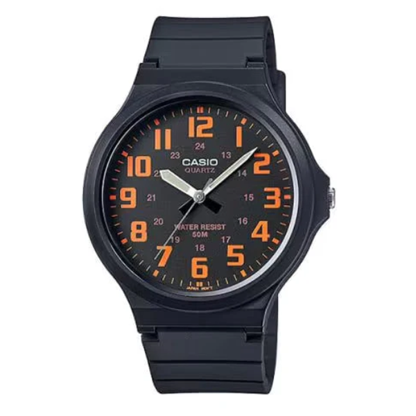 ساعة كاسيو الرجالية مصممة بتصميم رياضي مقاومة للماء 50 متر - موديل CASIO MW-240-4B