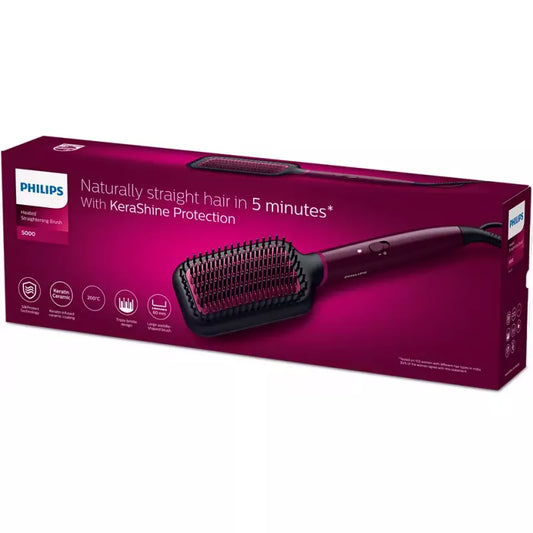 فرشاة تصفيف الشعر بحرارة 200 درجة مع طلاء سيراميك كيراتين لحماية الشعر من الحرارة ماركة Philips