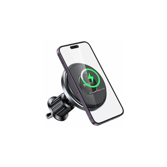حامل هاتف للسيارة مغناطيسي مع شحن لاسلكي 15 واط متوافق مع iPhone 12-15 ماركة YESIDO C190