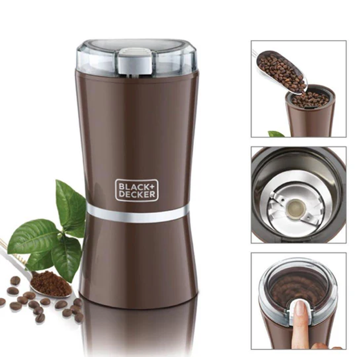 مطحنة قهوة كهربائية محمولة بقوة 150 واط وسعة 60 جرام ماركة Black & Decker مطحنة قهوة كهربائية محمولة بقوة 150 واط وسعة 60 جرام ماركة Black & Decker