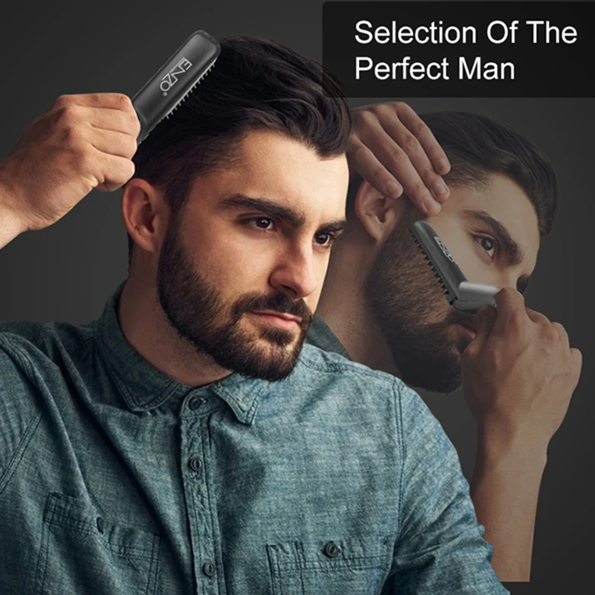 فرشاة تصفيف وتنعيم الشعر والحية للرجال بسلك دوران ماركة ENZO فرشاة تصفيف وتنعيم الشعر والحية للرجال بسلك دوران ماركة ENZO