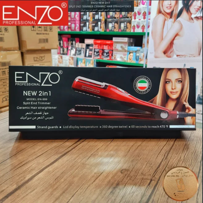 جهاز إزالة تقصف الشعر 2 بـ 1 بدرجة حرارة 470 فهرنهايت للعناية بالشعر التالف والمتطاير ماركة ENZO جهاز إزالة تقصف الشعر 2 بـ 1 بدرجة حرارة 470 فهرنهايت للعناية بالشعر التالف والمتطاير ماركة ENZO