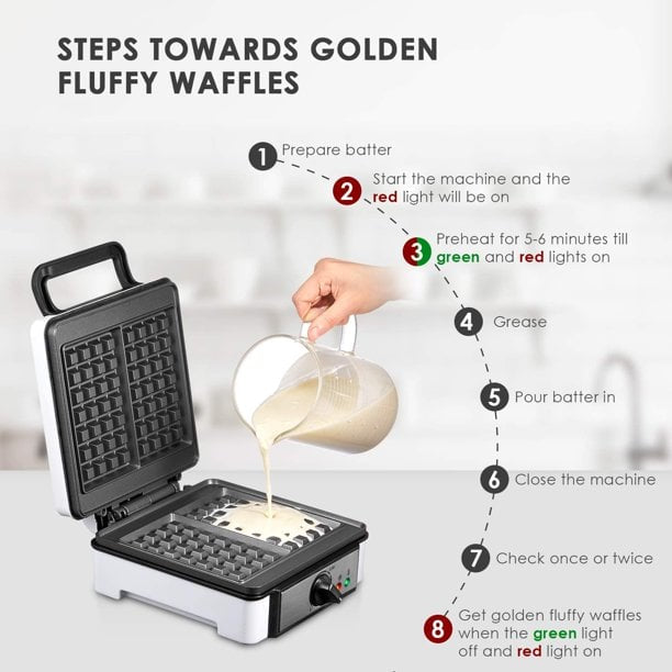 ماكينة صنع الوافل بقوة 1200 واط مع ألواح غير لاصقة متعددة الوظائف ماركة ENZO ماكينة صنع الوافل بقوة 1200 واط مع ألواح غير لاصقة متعددة الوظائف ماركة ENZO
