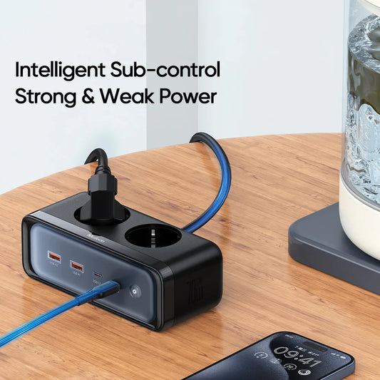 موزع طاقة Mcdodo GaN 6 في 1 بشحن USB-C حتى 70W ومقبسين كهرباء