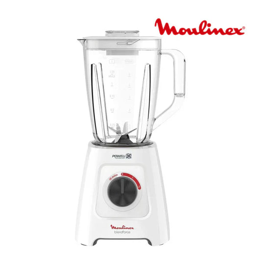خلاط وعصارة 2 بـ 1 بقوة 600 واط مصمم بتقنية Powelix بنظام 6 شفرات مع ملحق عصير 1.5 لتر ماركة Moulinex
