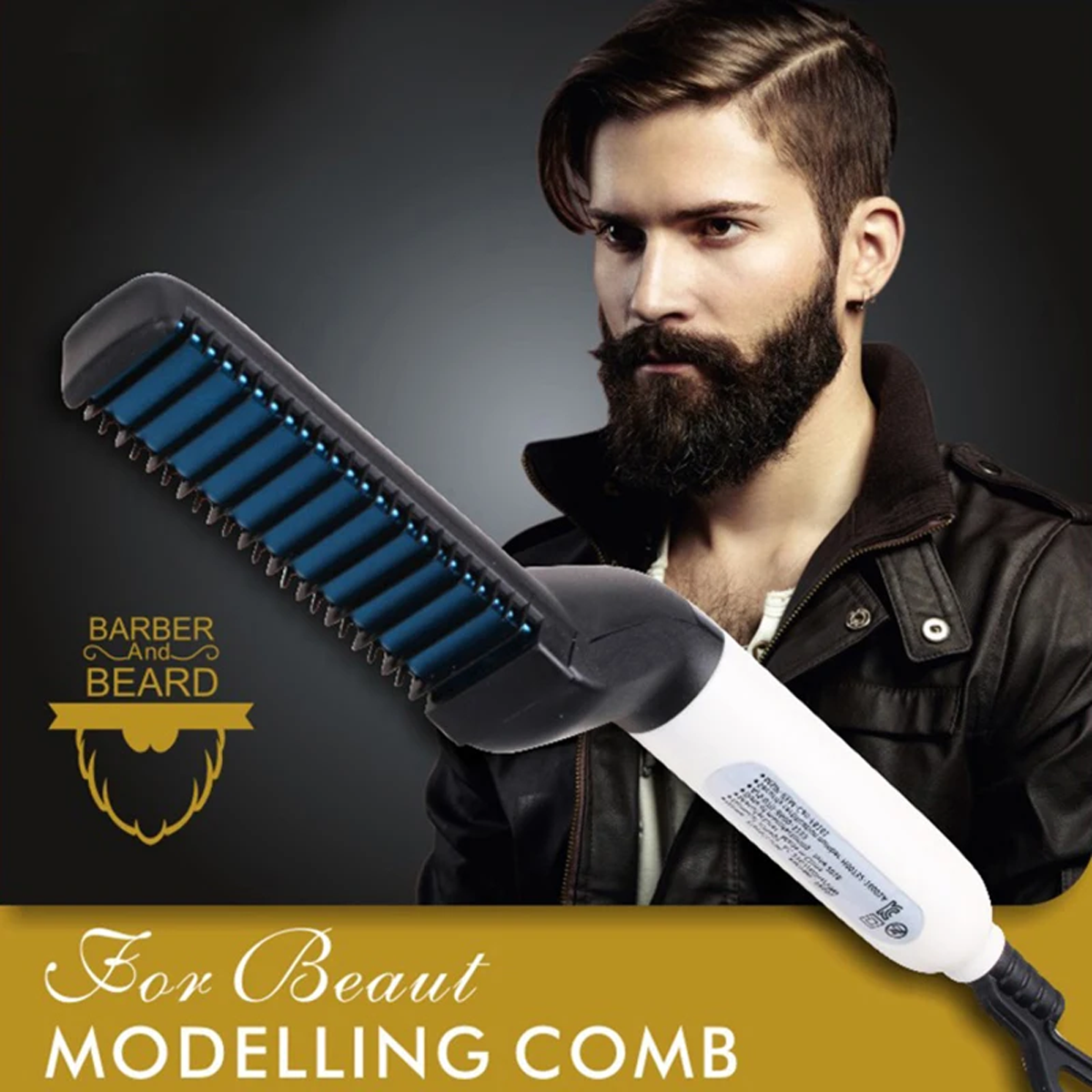 فرشاة تصفيف وتنعيم الشعر والحية للرجال بسلك دوران ماركة ENZO فرشاة تصفيف وتنعيم الشعر والحية للرجال بسلك دوران ماركة ENZO