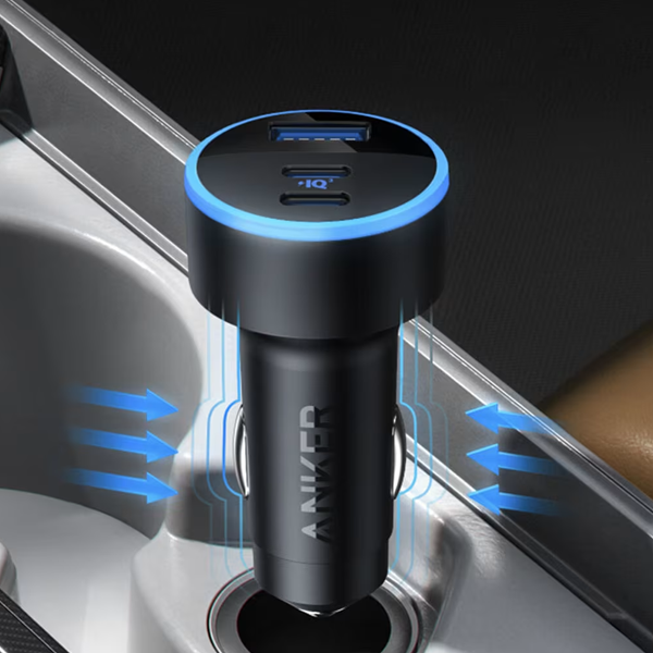 شاحن سيارة Anker 335 بقوة 67W – شاحن سريع 3 منافذ USB-C وUSB-A للسيارة شاحن سيارة Anker 335 بقوة 67W – شاحن سريع 3 منافذ USB-C وUSB-A للسيارة