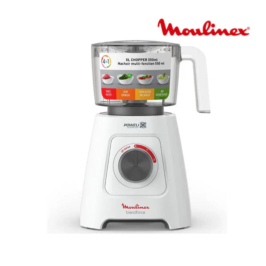 خلاط/عصارة 4 بـ 1 بقوة 600 واط مع مفرمة 550 مل وتقنية Powelix مع 3 سرعات ماركة Moulinex