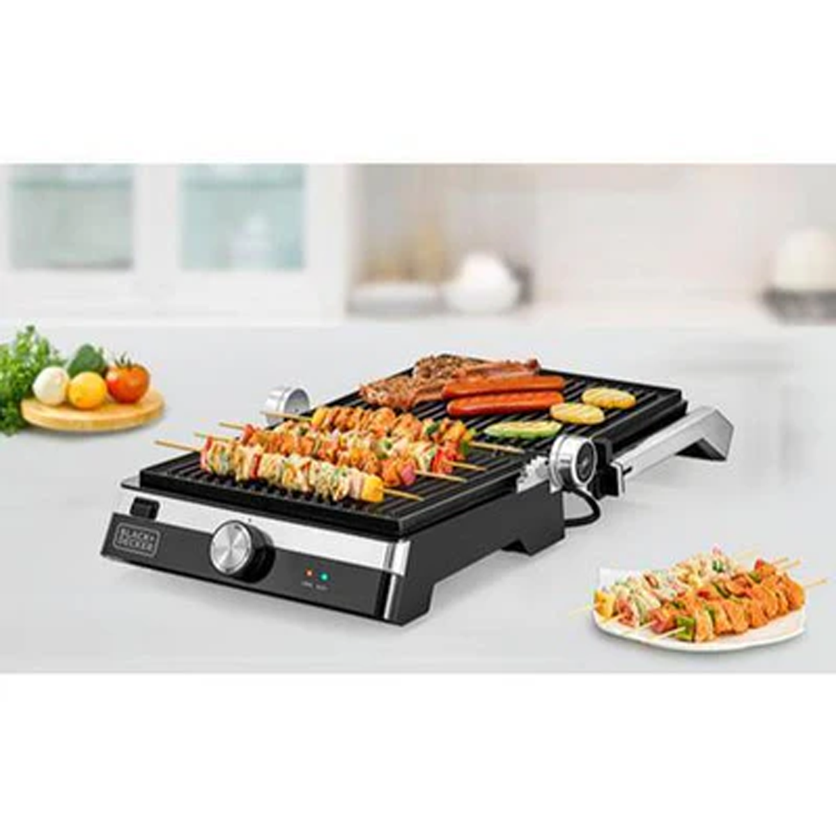 شواية/جريل كهربائي بألواح من الألومنيوم قوة 2000 واط ماركة Black & Decker شواية/جريل كهربائي بألواح من الألومنيوم قوة 2000 واط ماركة Black & Decker