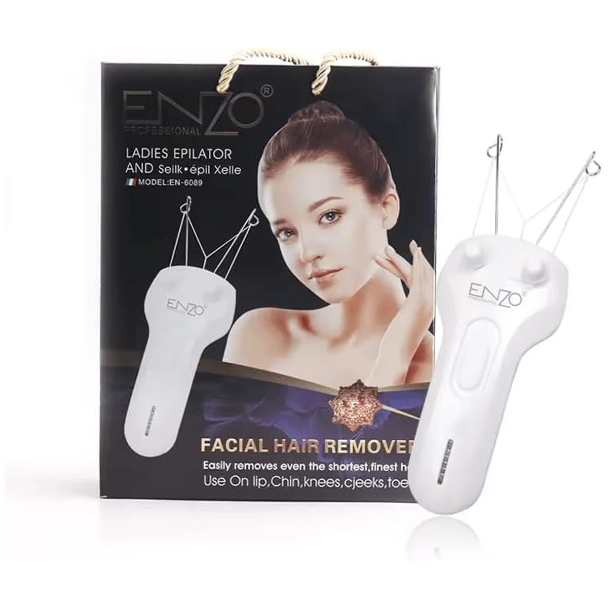 ماكينة خيط لإزالة شعر الوجه من جذوره بخيوط قطنية ماركة ENZO ماكينة خيط لإزالة شعر الوجه من جذوره بخيوط قطنية ماركة ENZO