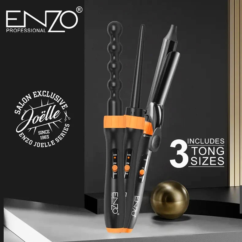 بكج فير لتصفيف الشعر 3 في 1 مع رؤوس تجعيد قابلة للتبديل وطلاء سيراميك ماركة ENZO الايطالية بكج فير لتصفيف الشعر 3 في 1 مع رؤوس تجعيد قابلة للتبديل وطلاء سيراميك ماركة ENZO الايطالية