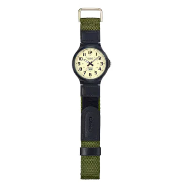 ساعة كاسيو الرجالية بـ حزام أخضر و مينا بيج مقاومة للماء 50 متر - موديل CASIO MW-240B-3B ساعة كاسيو الرجالية بـ حزام أخضر و مينا بيج مقاومة للماء 50 متر - موديل CASIO MW-240B-3B