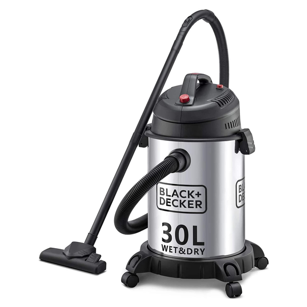 مكنسة كهربائية برميل 30 لتر من الستانلس ستيل قوة 1610 واط من Black & Decker